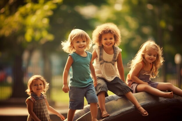 Kinder genießen einen Tag im Park