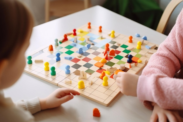 Kinder im Vorschulalter spielen zu Hause ein Brettspiel