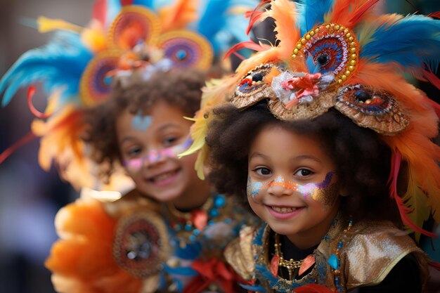 Kinder in Karnevalskostümen beim Festival