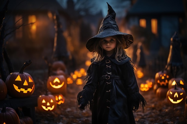 Kinder in Trickortreating-Halloween-Kostümen