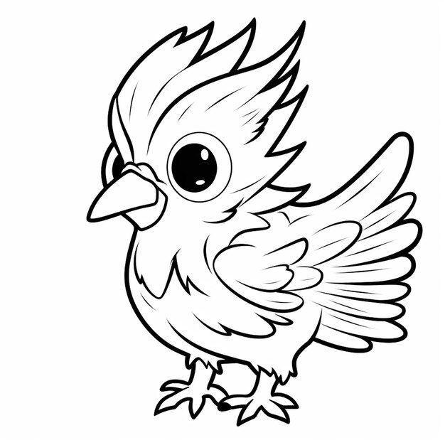 Kinder Malbuch Vogel von Hand gezeichnet Kawaii Weihnachten