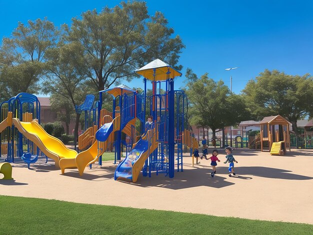 Kinder spielen auf dem Spielplatz ai Bild