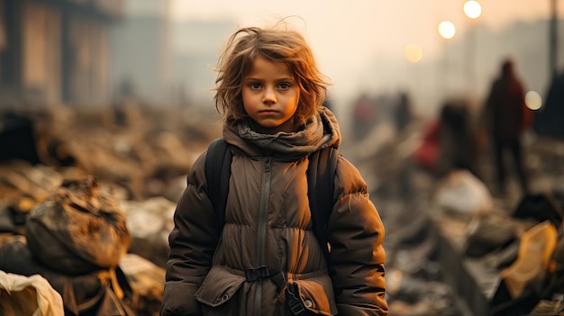 Kinder tragen eine Maske, um sich vor Smog und Luftverschmutzung zu schützen