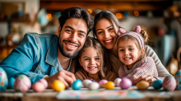 Kinder und Eltern bereiten sich auf Ostern vor