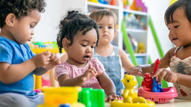 Foto kinder verschiedener rassen genießen das spiel