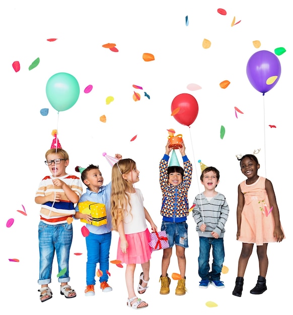 Kinderfeier png Aufkleber Geburtstagsfeier im transparenten Hintergrund