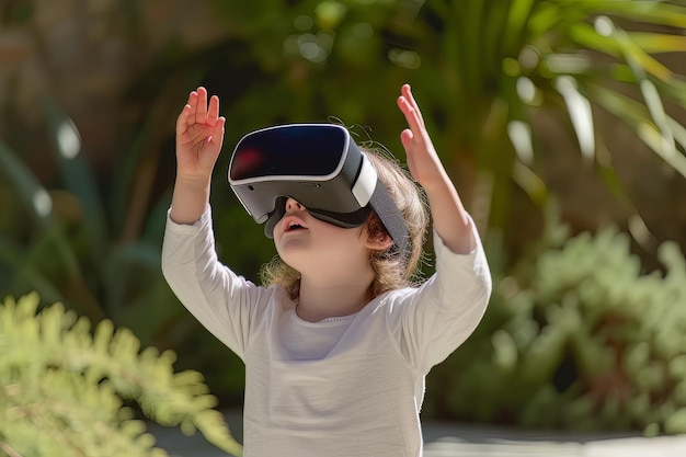 Kindergarten mit einem Virtual-Reality-Headset