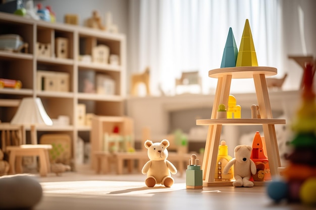 Kinderzimmereinrichtung Holzspielzeug im Kinderzimmer Kinderspielzimmer