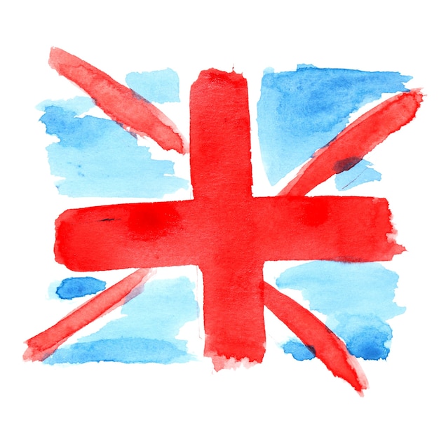 Kindliche Aquarellflagge von Großbritannien