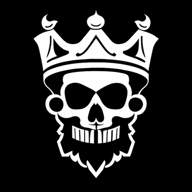 King Skull Vector Ilustração de desenho animado