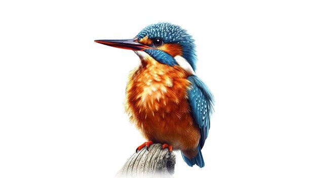 Kingfisher isolado em fundo branco Generative ai