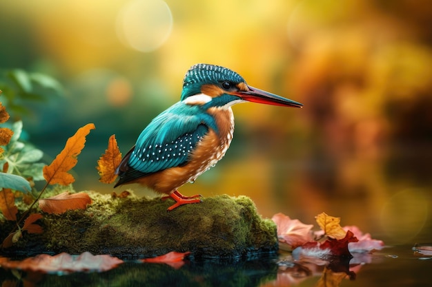 Kingfisher se relaja en la roca