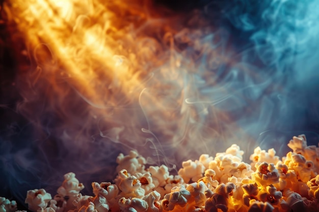 Foto kino concepto de entretenimiento con palomitas de maíz y cupón gutschein cine alemán atmosfera con película