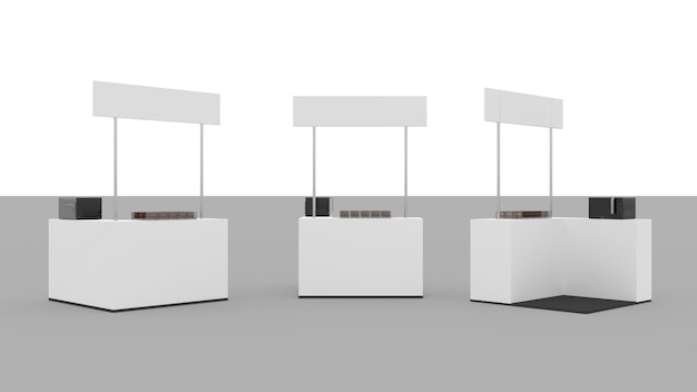 Kiosk-Stand 3D-Illustrationsdesign