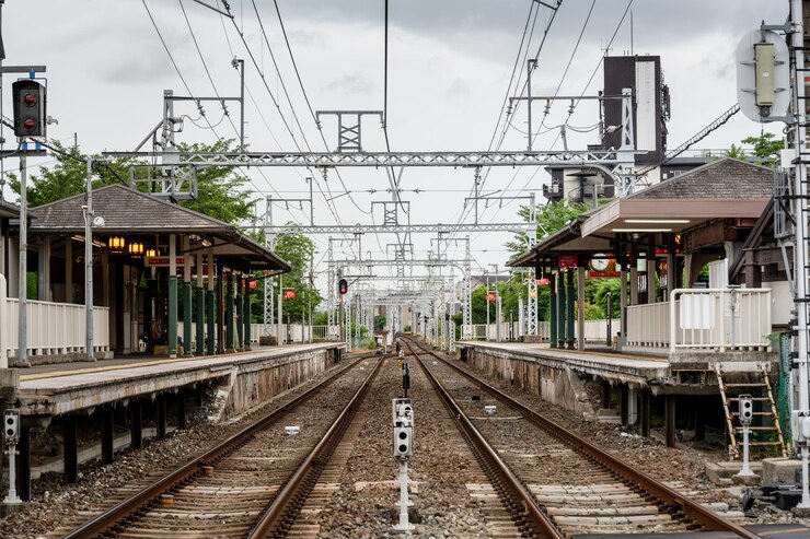 Kioto Japón 12 de junio de 2023 Plataforma de la estación Matsuotaisha Línea Hankyu Arashiyama