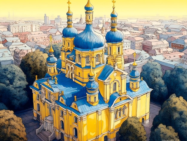 Kirche der Kiewer Ukraine KI generiert