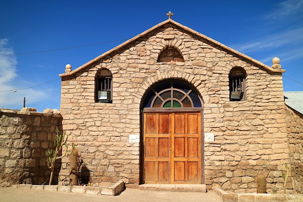 Kirche Saint Lucas oder Iglesia de San Lucas in der Stadt Toconao, in der Nähe von San Pedro de Atacama in Nordchile