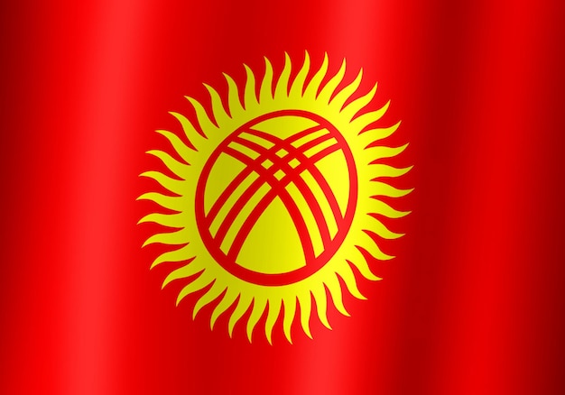 Kirguistán bandera nacional 3d ilustración vista cercana