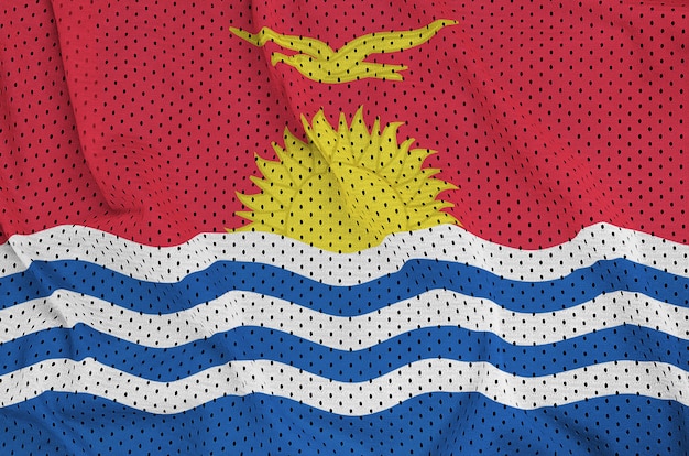 Kiribati Flagge gedruckt auf einem Polyester Nylon Sportswear Mesh Stoff