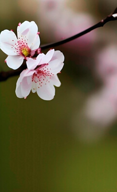 Foto kirschblüte blüht hintergrund