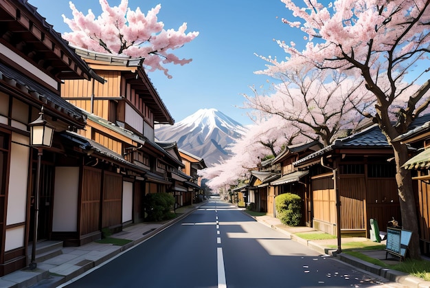 Kirschblüte in der japanischen Straße