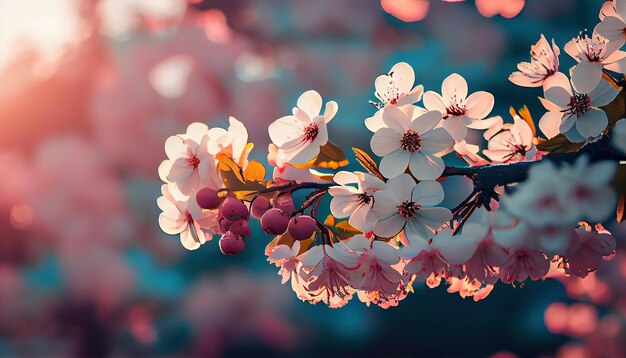 Foto kirschblüten blumenbaum frühling ai erzeugt