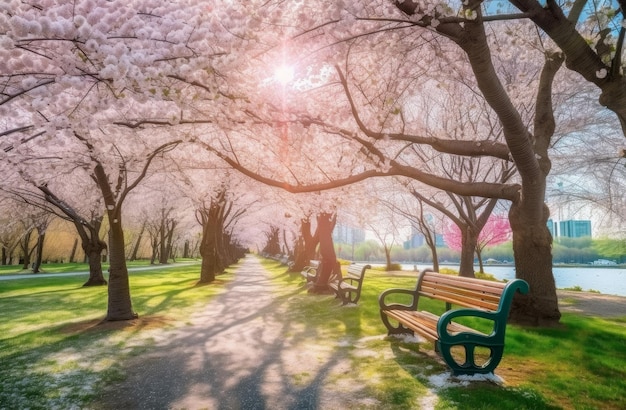 Kirschblüten-Stadtpark Japan Sakura