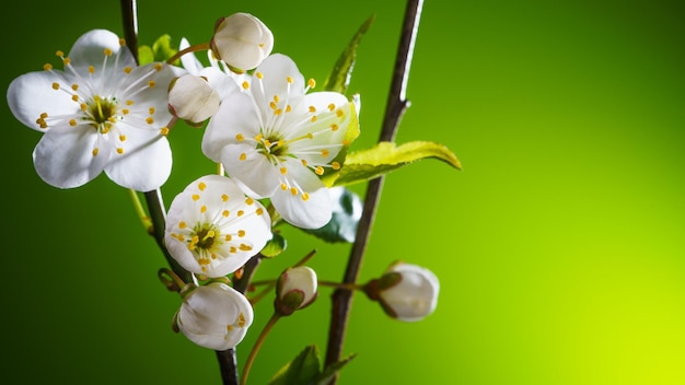 Kirschzweig mit blühenden Blumen