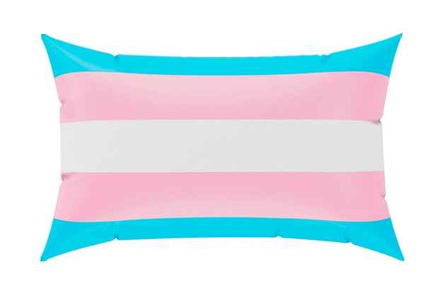 Foto kissen mit transgender-flagge 3d-rendering