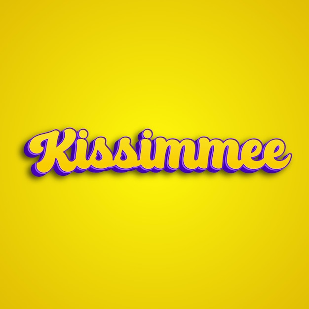 Kissimmee Typographie 3D-Design gelb rosa weiß Hintergrundfoto jpg.