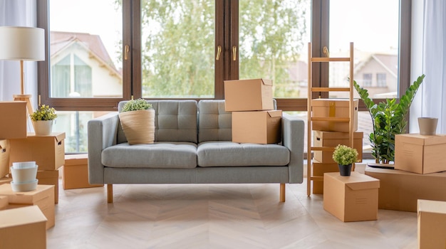 Kisten in einer neuen Wohnung