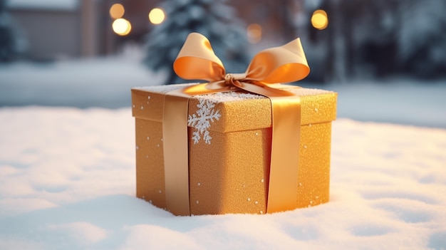 Kisten mit Geschenken auf einem festlichen Weihnachts-Hintergrund
