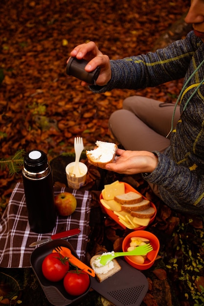 Kit de camping para meriendas y tomar té o café