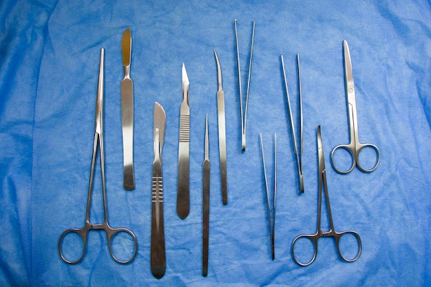 Foto kit de dissecção - ferramentas de aço inoxidável para estudantes de medicina instrumentos de cirurgia