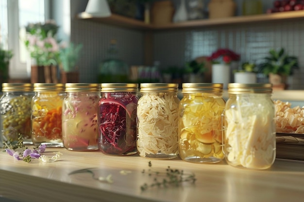 Kit de fermentação DIY embalado com frascos e estantes