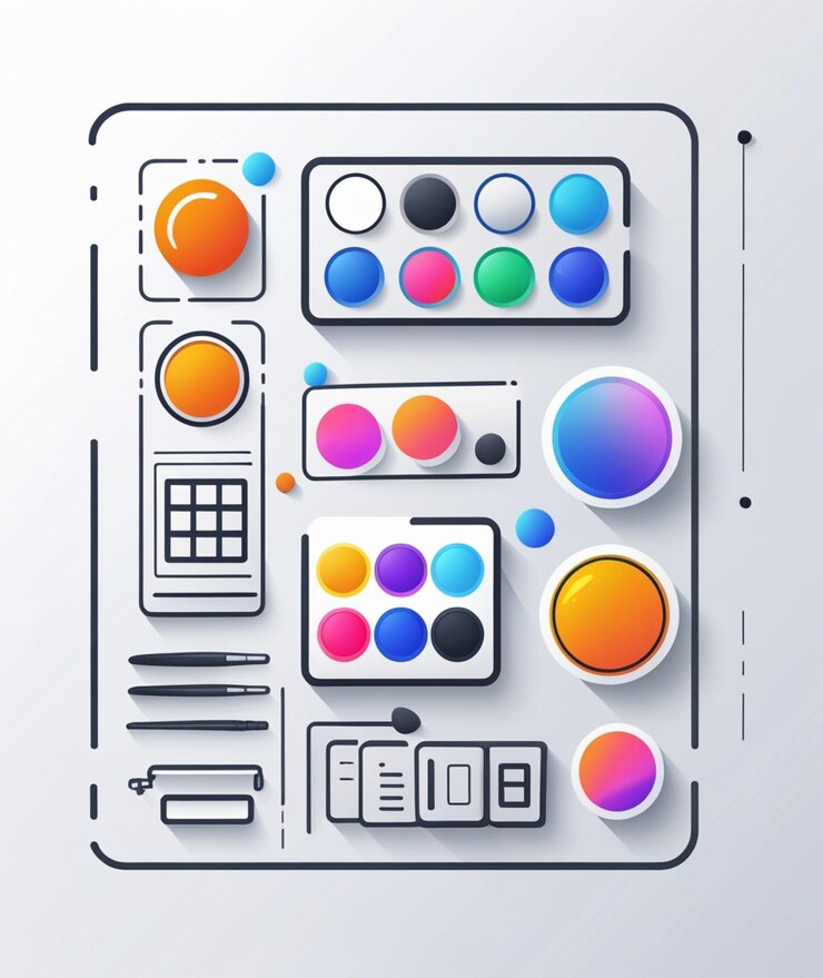 Foto kit de la interfaz de usuario de la paleta de colores