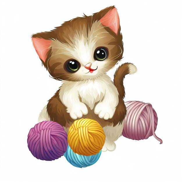 Kitten's Yarn Delight IA generativa