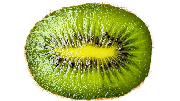 Kiwi aislado sobre un fondo blanco entero y cortado