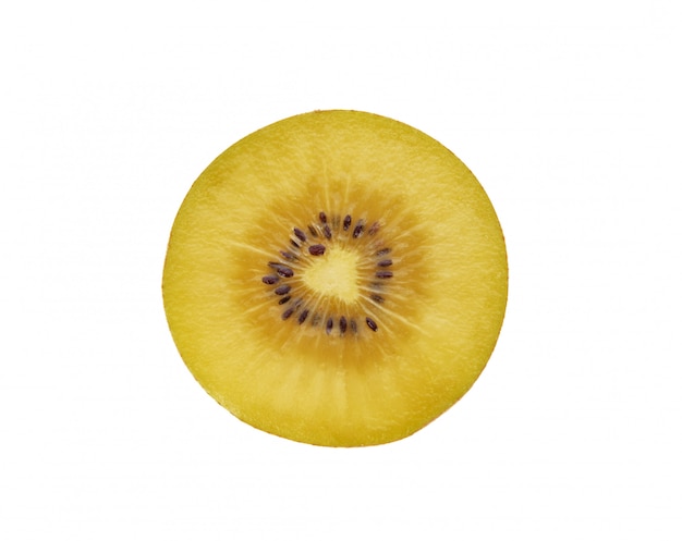 Kiwi amarillo aislado en blanco