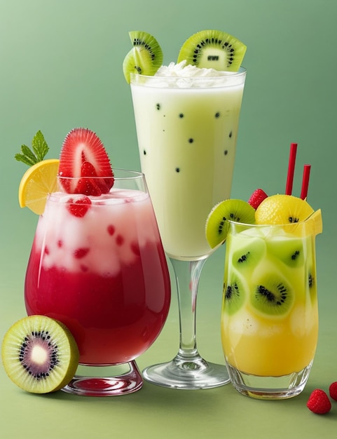 Kiwi-Cocktails Kefir Früchte Hintergrundbilder