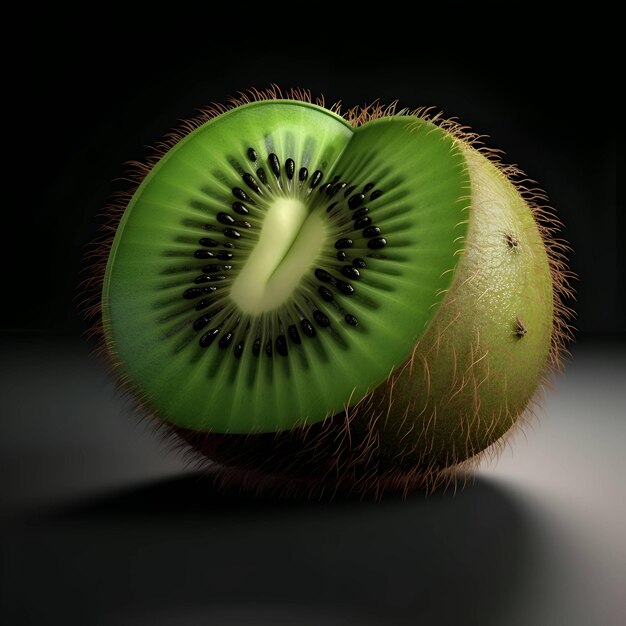 Kiwi em uma ilustração 3D de fundo preto