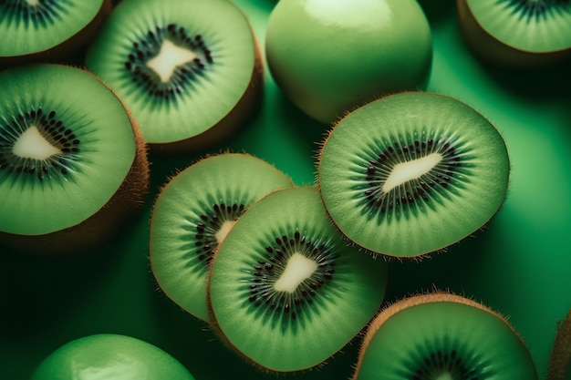 El kiwi es una fruta de color verde.