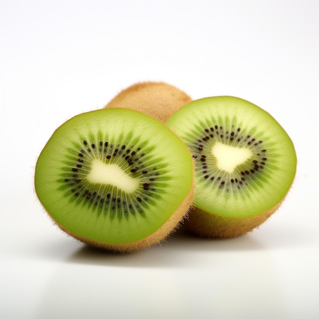 Kiwi en fondo blanco.