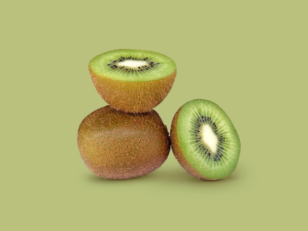 Kiwi-Food-Konzept auf grünem Hintergrund