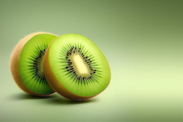 Kiwi en una ilustración 3D de fondo verde