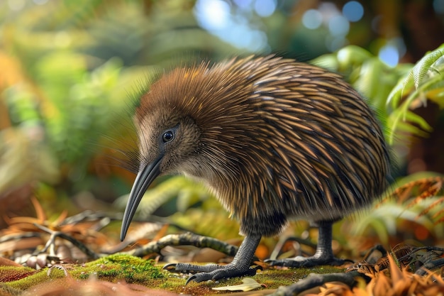 El kiwi en peligro de extinción durante el día