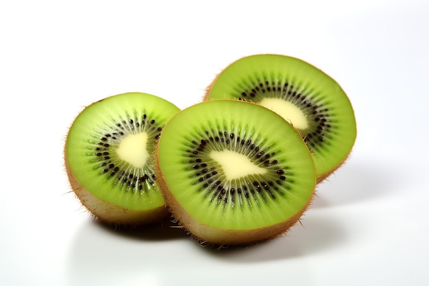 Un kiwi en rodajas con semillas foto realista