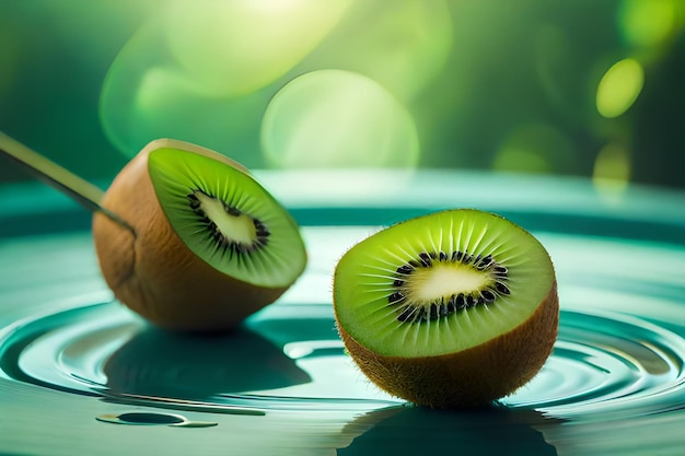 Kiwi sobre un fondo verde