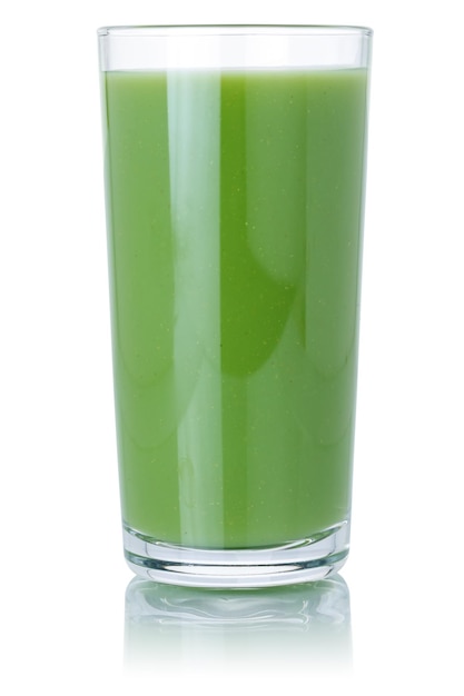 Foto kiwi suco de fruta verde smoothie beber kiwis em um copo isolado no branco