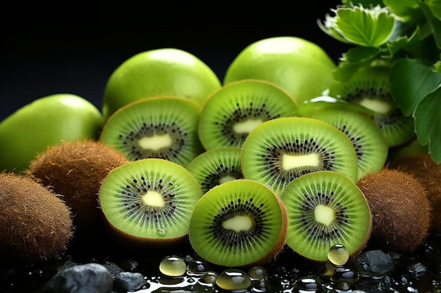 Kiwi suculento Extravagancia exótico deleite Fotografía de imágenes de kiwi